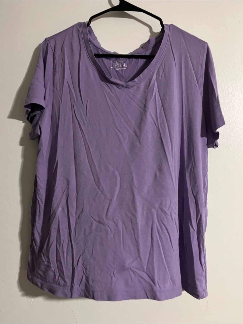 Time and Tru Lavender Short Sleeve Scoop Neck Tee
